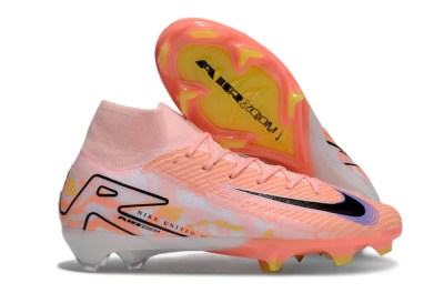Unisex Nike Air Zoom Mercurial Superfly 10 Elite FG Firm Ground High-Tops Football Boots - Pink/Black/Purple
