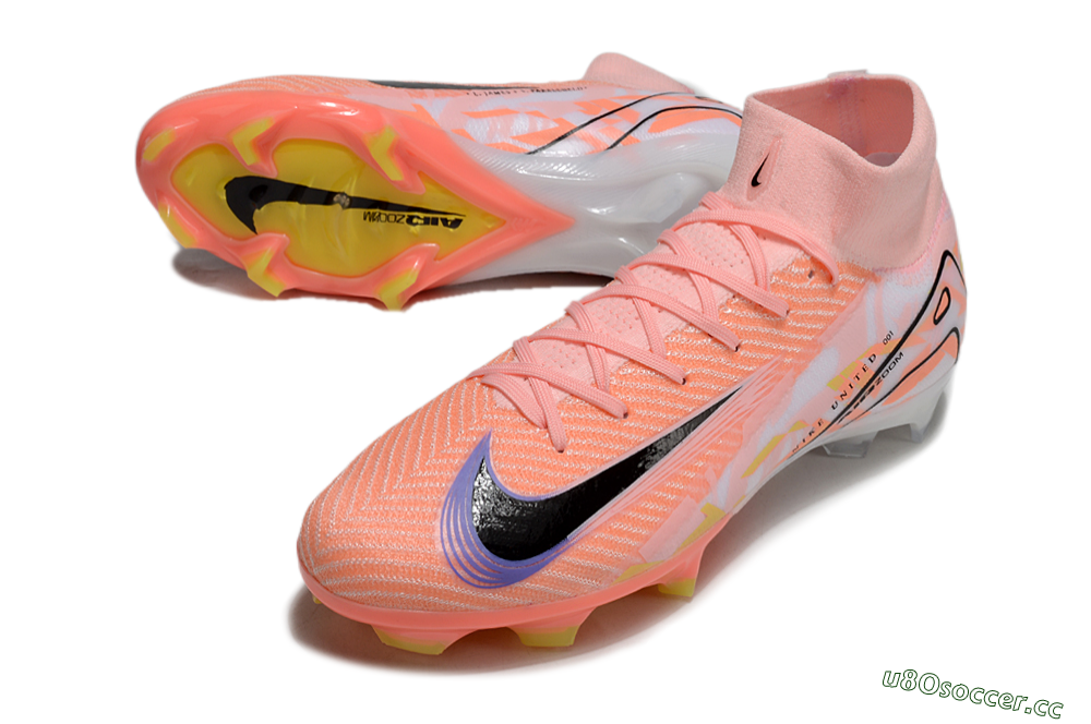 Unisex Nike Air Zoom Mercurial Superfly 10 Elite FG Firm Ground High-Tops Football Boots - Pink/Black/Purple 3