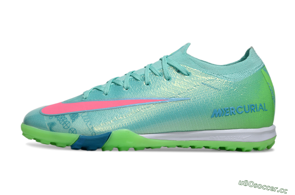 Men's Nike Air Zoom Mercurial Vapor 16 Elite TF Artificial Turf Low-Tops Football Shoes - Jade/Pink/White 0