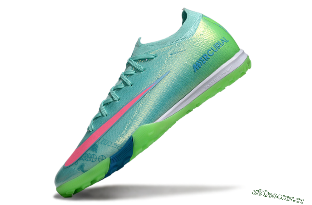Men's Nike Air Zoom Mercurial Vapor 16 Elite TF Artificial Turf Low-Tops Football Shoes - Jade/Pink/White 5