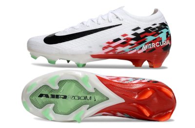 Unisex Nike Air Zoom Mercurial Vapor 16 Elite FG Firm Ground Low-Tops Football Boots - White/Black/Red