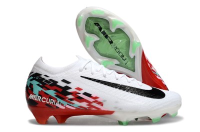 Unisex Nike Air Zoom Mercurial Vapor 16 Elite FG Firm Ground Low-Tops Football Boots - White/Black/Red