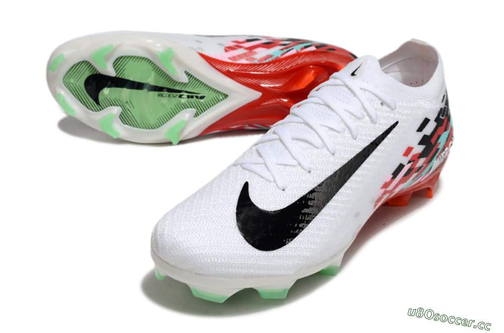 Unisex Nike Air Zoom Mercurial Vapor 16 Elite FG Firm Ground Low-Tops Football Boots - White/Black/Red 3