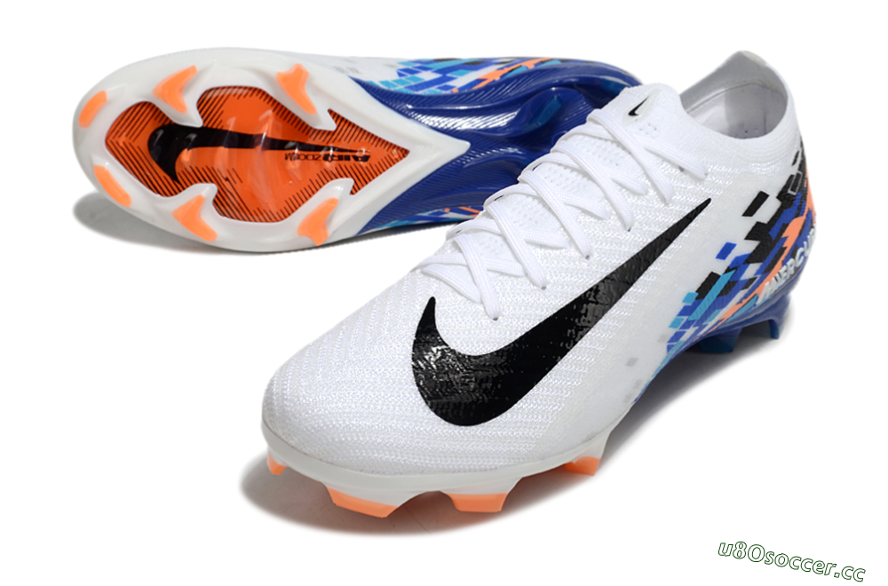 Unisex Nike Air Zoom Mercurial Vapor 16 Elite FG Firm Ground Low-Tops Football Boots - White/Black/Blue/Orange 3