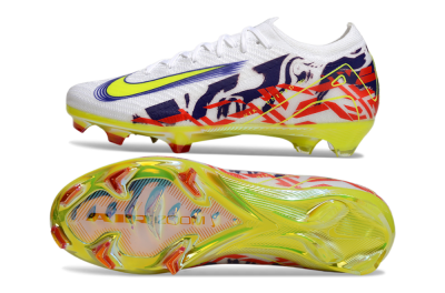 Men's Nike Air Zoom Mercurial Vapor 16 Elite FG Firm Ground Low-Tops Football Boots - White/Blue/Yellow
