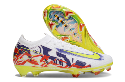 Men's Nike Air Zoom Mercurial Vapor 16 Elite FG Firm Ground Low-Tops Football Boots - White/Blue/Yellow