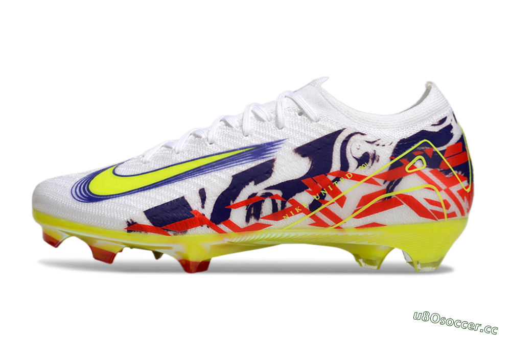 Men's Nike Air Zoom Mercurial Vapor 16 Elite FG Firm Ground Low-Tops Football Boots - White/Blue/Yellow 0