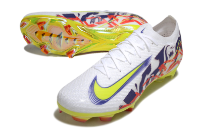 Men's Nike Air Zoom Mercurial Vapor 16 Elite FG Firm Ground Low-Tops Football Boots - White/Blue/Yellow