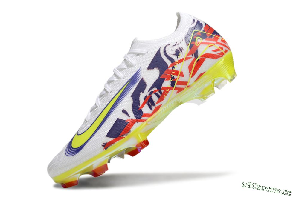 Men's Nike Air Zoom Mercurial Vapor 16 Elite FG Firm Ground Low-Tops Football Boots - White/Blue/Yellow 5
