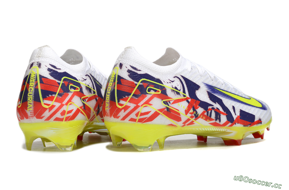 Men's Nike Air Zoom Mercurial Vapor 16 Elite FG Firm Ground Low-Tops Football Boots - White/Blue/Yellow 6