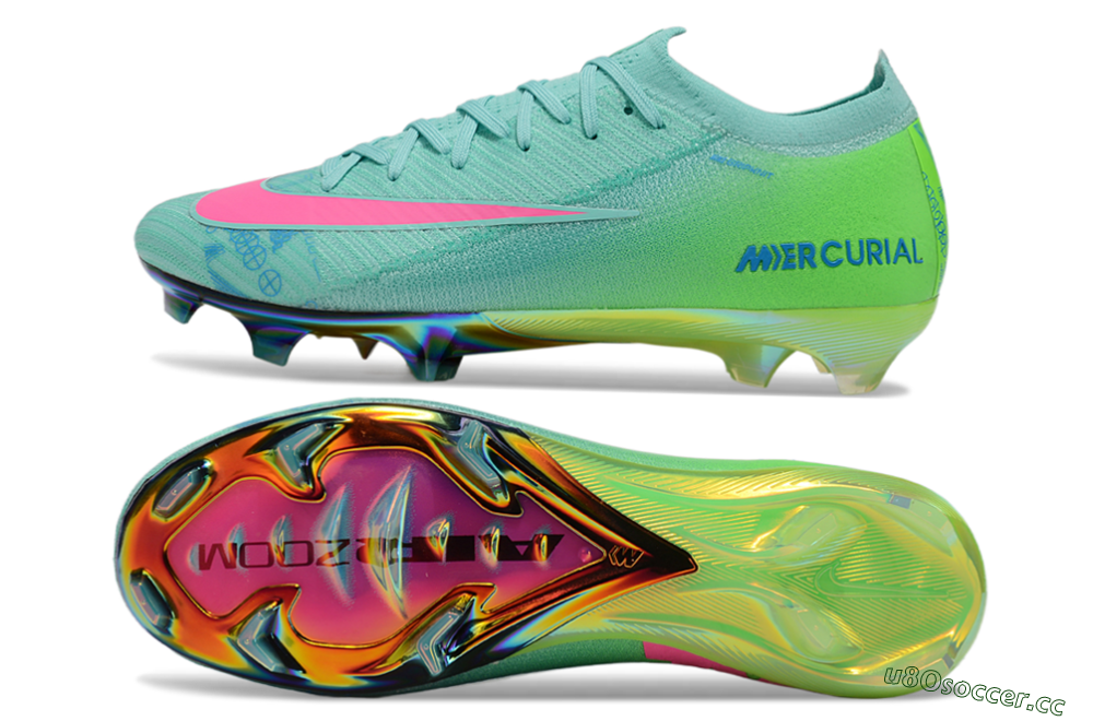 Unisex Nike Air Zoom Mercurial Vapor 16 Elite FG Firm Ground Low-Tops Football Boots - Jade/Pink/Blue 1