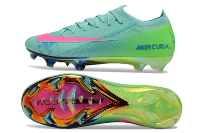 Unisex Nike Air Zoom Mercurial Vapor 16 Elite FG Firm Ground Low-Tops Football Boots - Jade/Pink/Blue