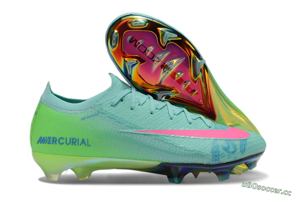 Unisex Nike Air Zoom Mercurial Vapor 16 Elite FG Firm Ground Low-Tops Football Boots - Jade/Pink/Blue 2