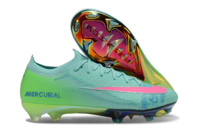 Unisex Nike Air Zoom Mercurial Vapor 16 Elite FG Firm Ground Low-Tops Football Boots - Jade/Pink/Blue