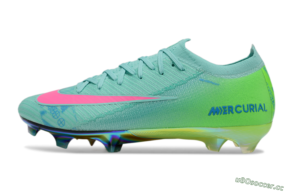 Unisex Nike Air Zoom Mercurial Vapor 16 Elite FG Firm Ground Low-Tops Football Boots - Jade/Pink/Blue 0