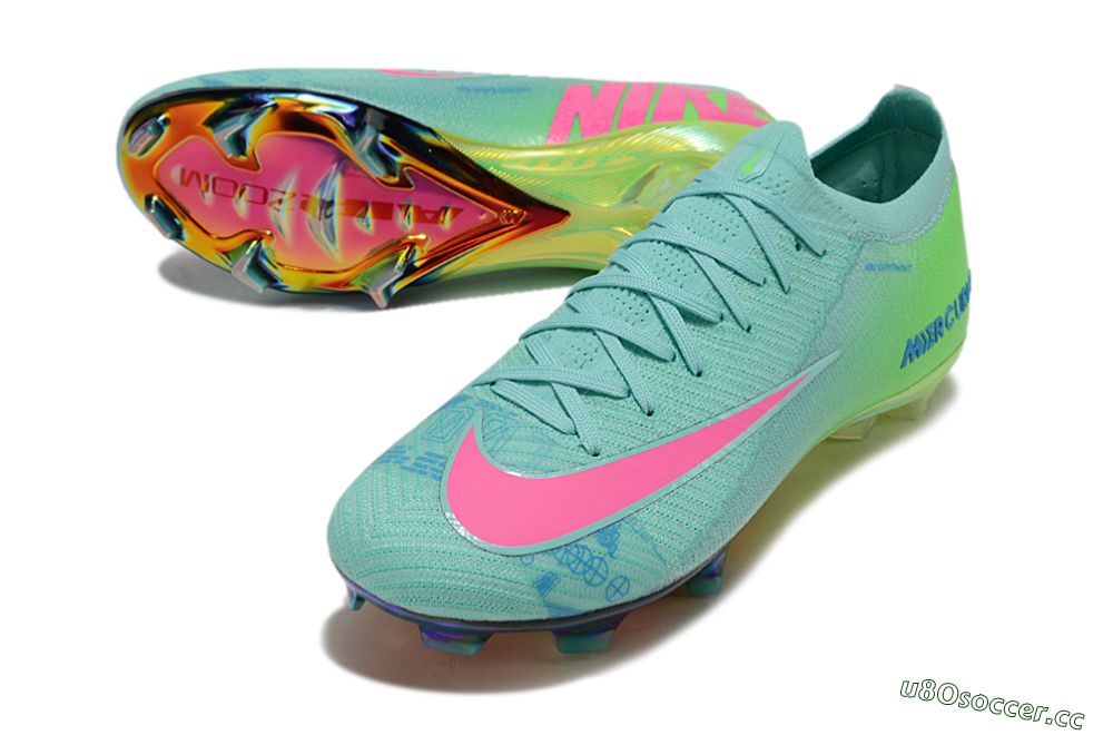 Unisex Nike Air Zoom Mercurial Vapor 16 Elite FG Firm Ground Low-Tops Football Boots - Jade/Pink/Blue 3