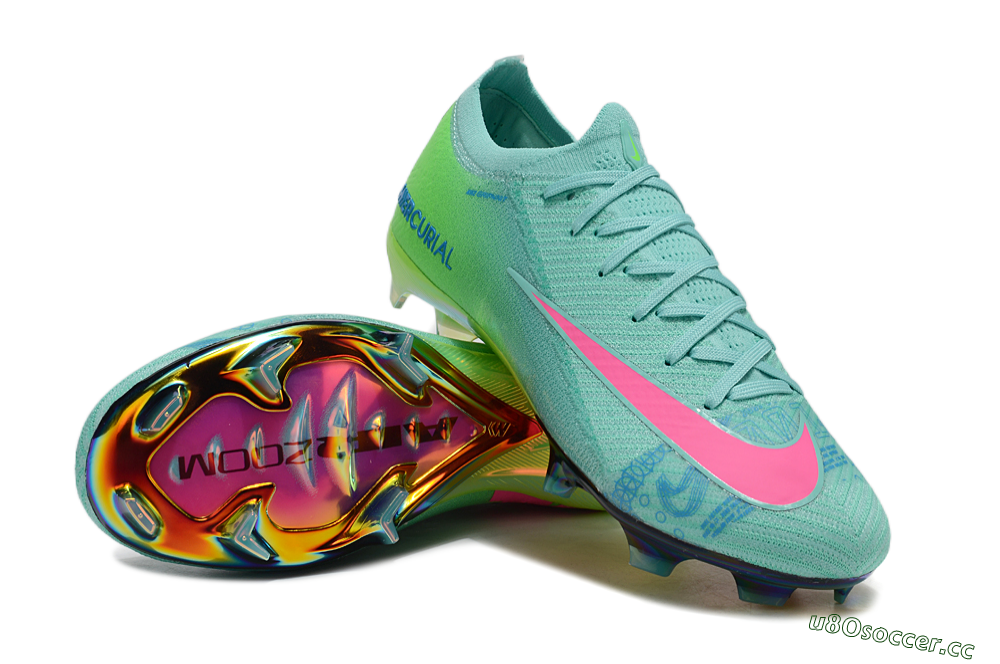 Unisex Nike Air Zoom Mercurial Vapor 16 Elite FG Firm Ground Low-Tops Football Boots - Jade/Pink/Blue 4