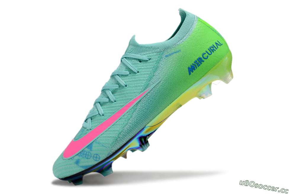 Unisex Nike Air Zoom Mercurial Vapor 16 Elite FG Firm Ground Low-Tops Football Boots - Jade/Pink/Blue 6