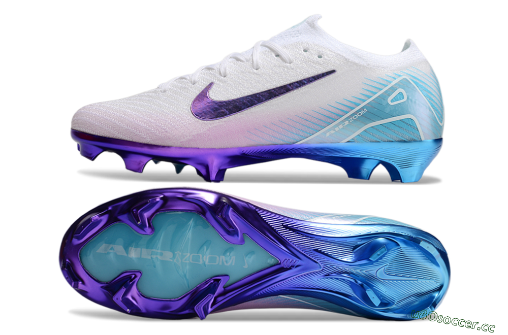 Unisex Nike Air Zoom Mercurial Vapor 16 Elite FG Firm Ground Low-Tops Football Boots - White/Purple/Blue 1