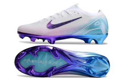 Unisex Nike Air Zoom Mercurial Vapor 16 Elite FG Firm Ground Low-Tops Football Boots - White/Purple/Blue