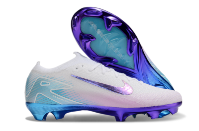 Unisex Nike Air Zoom Mercurial Vapor 16 Elite FG Firm Ground Low-Tops Football Boots - White/Purple/Blue