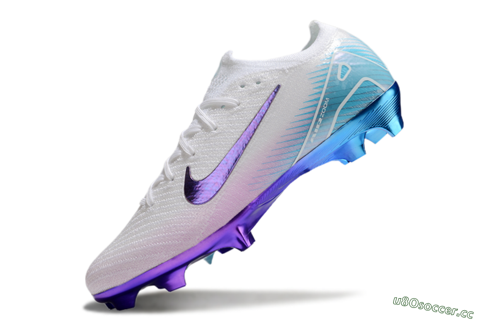 Unisex Nike Air Zoom Mercurial Vapor 16 Elite FG Firm Ground Low-Tops Football Boots - White/Purple/Blue 5