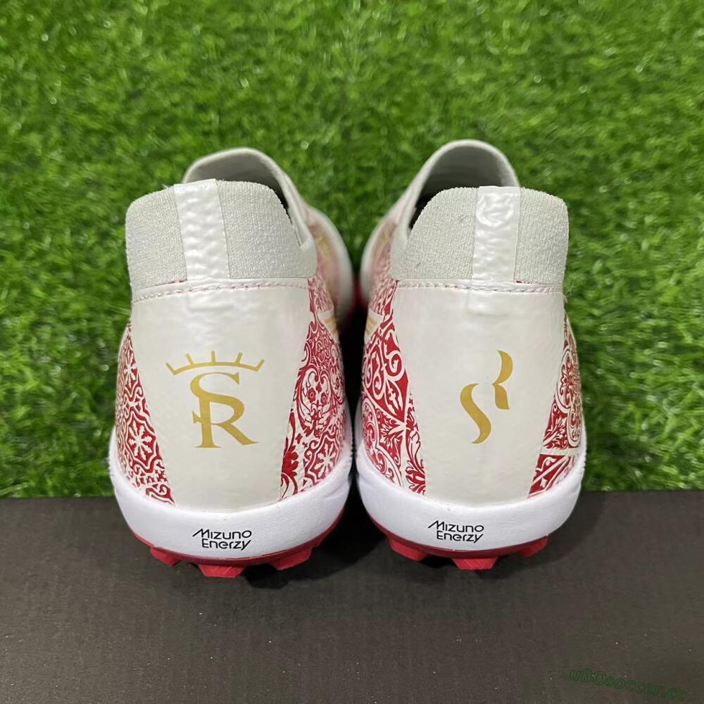 Men's Mizuno Morelia Neo Sala M8 TF Artificial Turf Low-Tops Football Shoes - White/Red/Yellow