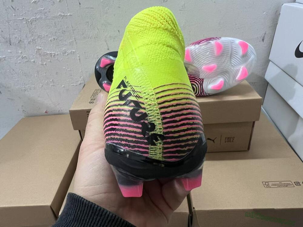 Men's Puma Future 8 Ultimate FG Firm Ground Low-Tops Football Boots - Yellow/Pink/Black