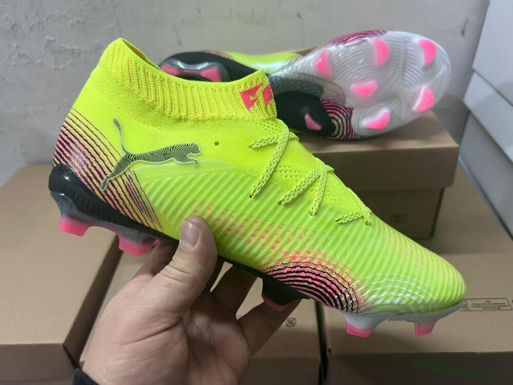 Men's Puma Future 8 Ultimate FG Firm Ground Low-Tops Football Boots - Yellow/Pink/Black