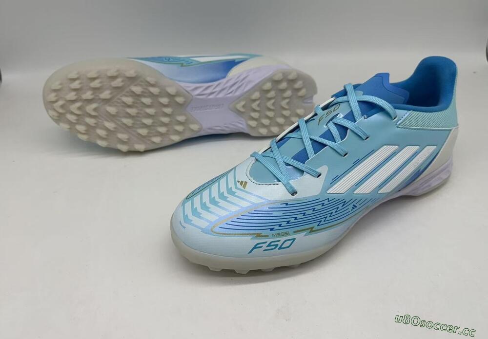 Men's Adidas F50 Pro TF Artificial Turf Low-Tops Football Shoes - Jade/White/Beige