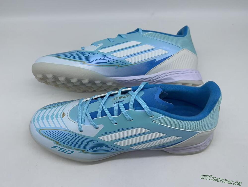 Men's Adidas F50 Pro TF Artificial Turf Low-Tops Football Shoes - Jade/White/Beige