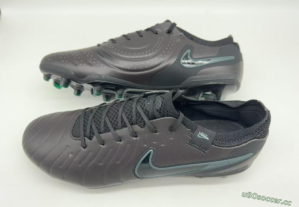 Men's Nike Tiempo Legend 10 Elite FG Firm Ground Low-Tops Football Boots - Black/Jade