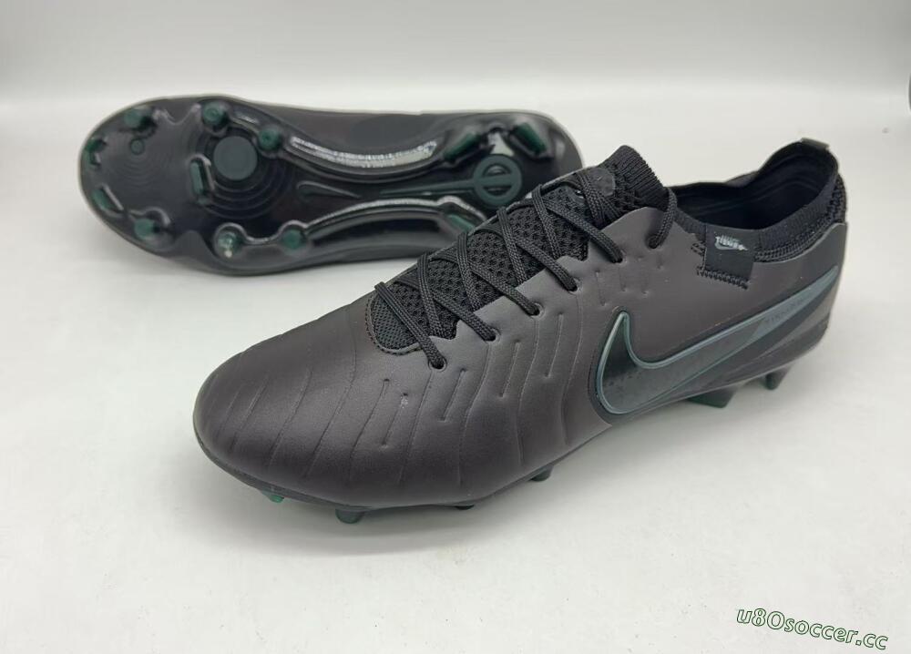 Men's Nike Tiempo Legend 10 Elite FG Firm Ground Low-Tops Football Boots - Black/Jade