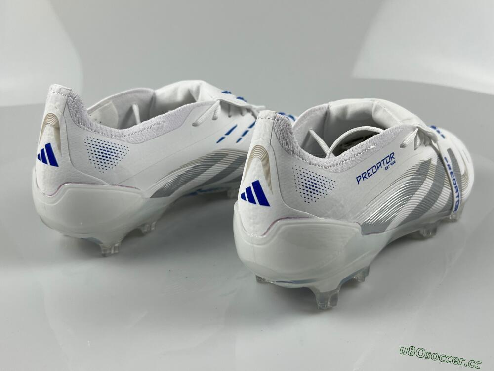 Unisex Adidas Predator Elite 25 Foldover Tongue FG Firm Ground Low-Tops Football Boots - White/Blue/Silver