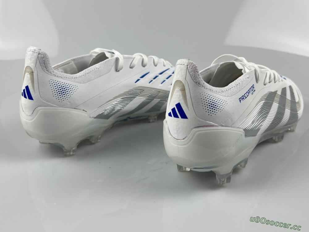 Unisex Adidas Predator Elite 25 FG Firm Ground Low-Tops Football Boots - White/Blue/Silver