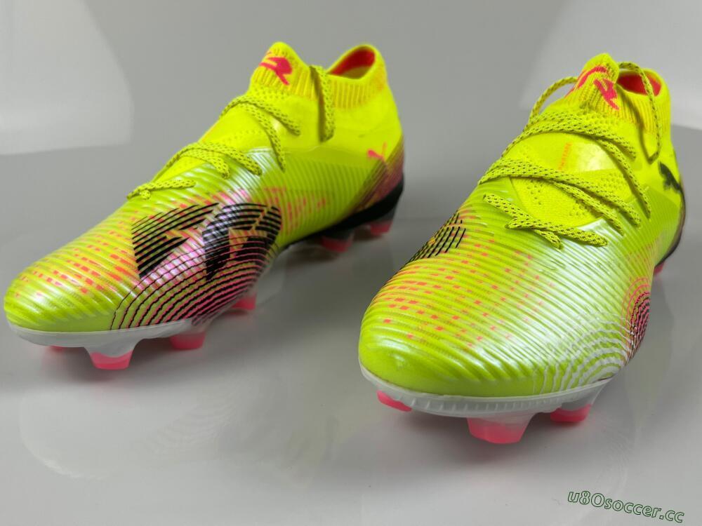 Men's Puma Future 8 Ultimate FG Firm Ground Low-Tops Football Boots - Yellow/Black/Pink
