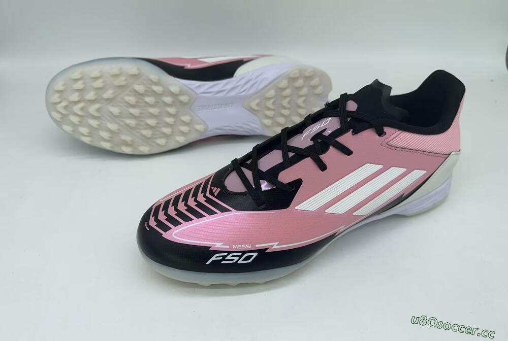 Men's Adidas F50 Pro TF Artificial Turf Low-Tops Football Shoes - Pink/Black/White