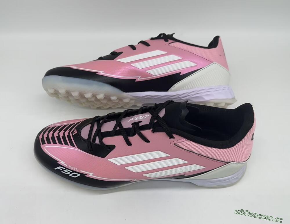 Men's Adidas F50 Pro TF Artificial Turf Low-Tops Football Shoes - Pink/Black/White