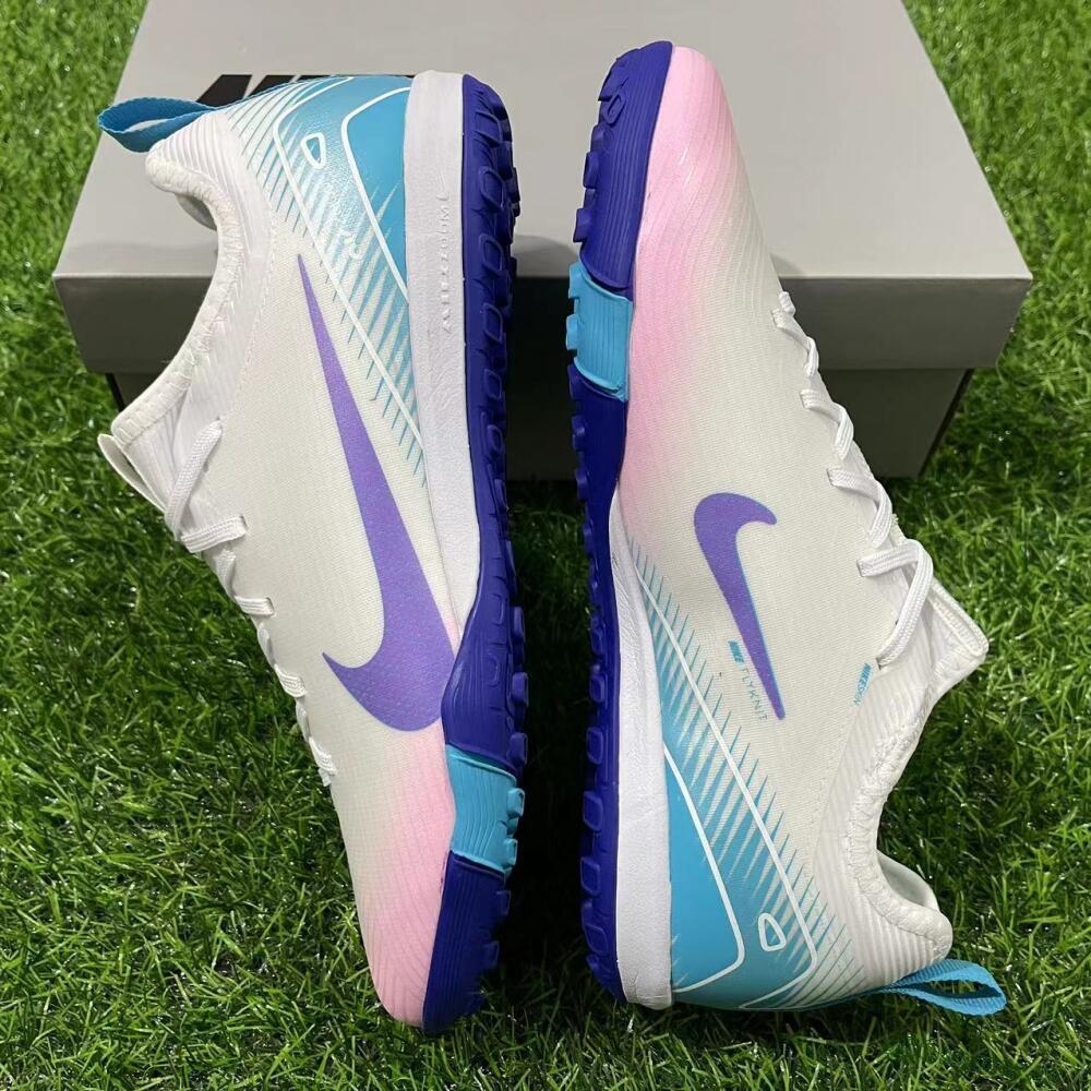 Unisex Nike Air Zoom Mercurial Vapor 16 Pro TF Artificial Turf Low-Tops Football Shoes - White/Purple/Pink/Jade