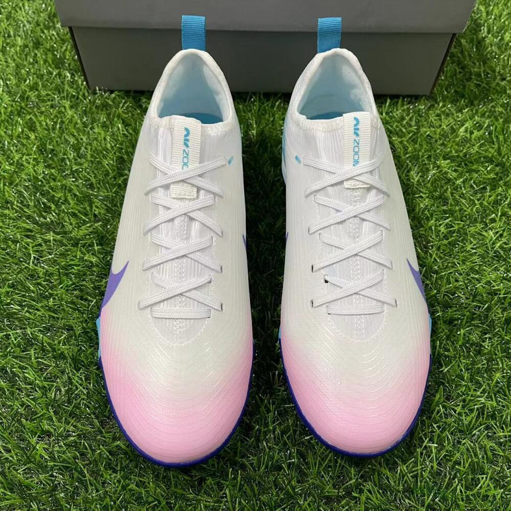 Unisex Nike Air Zoom Mercurial Vapor 16 Pro TF Artificial Turf Low-Tops Football Shoes - White/Purple/Pink/Jade