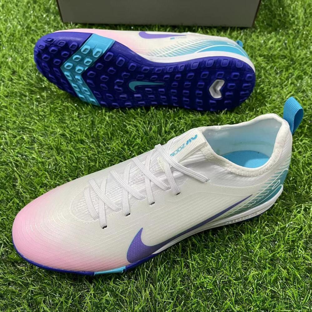 Unisex Nike Air Zoom Mercurial Vapor 16 Pro TF Artificial Turf Low-Tops Football Shoes - White/Purple/Pink/Jade