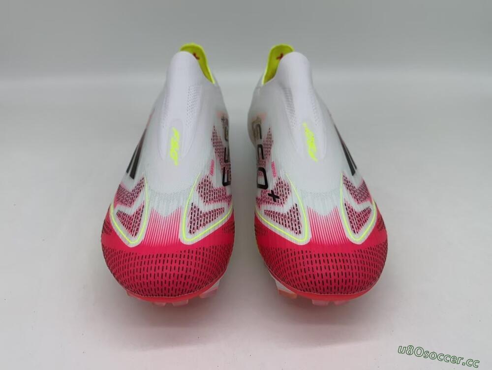 Unisex Adidas F50+ Elite Lightstrike Pro Laceless FG Firm Ground Low-Tops Football Boots - White/Red/Yellow