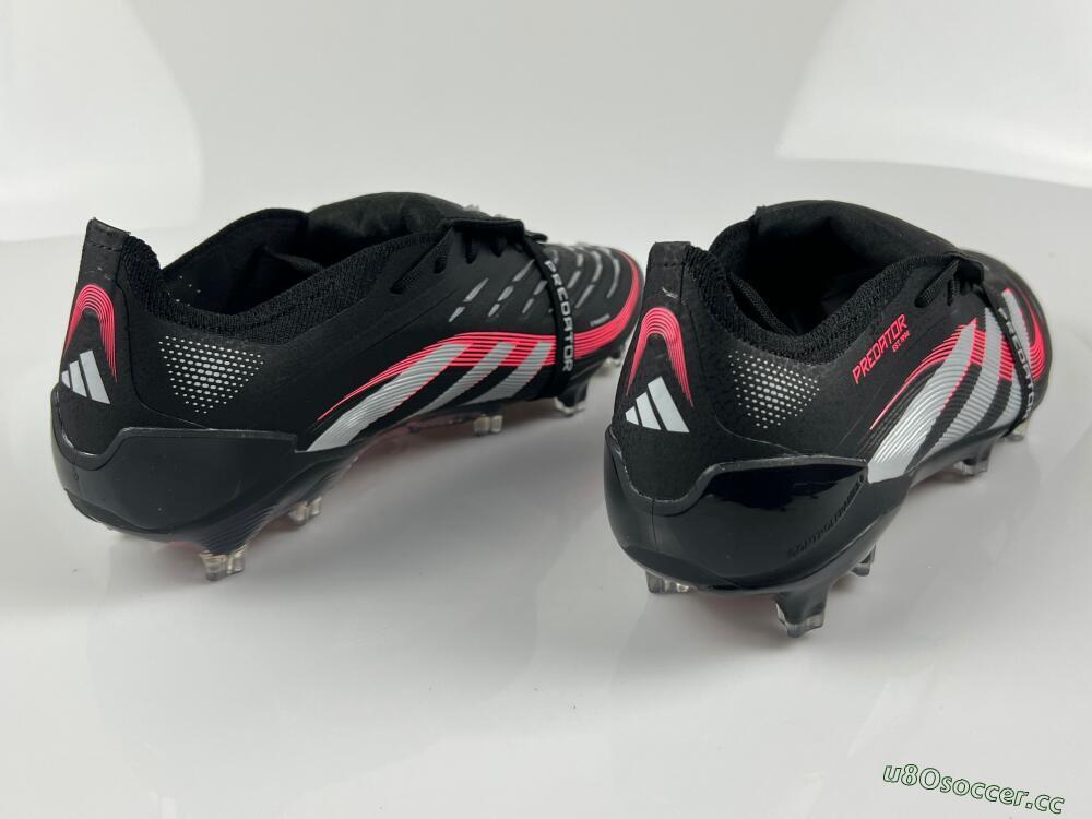 Unisex Adidas Predator Elite Foldover Tongue FG Firm Ground Low-Tops Football Boots - Black/White/Red