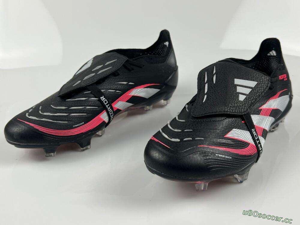 Unisex Adidas Predator Elite Foldover Tongue FG Firm Ground Low-Tops Football Boots - Black/White/Red