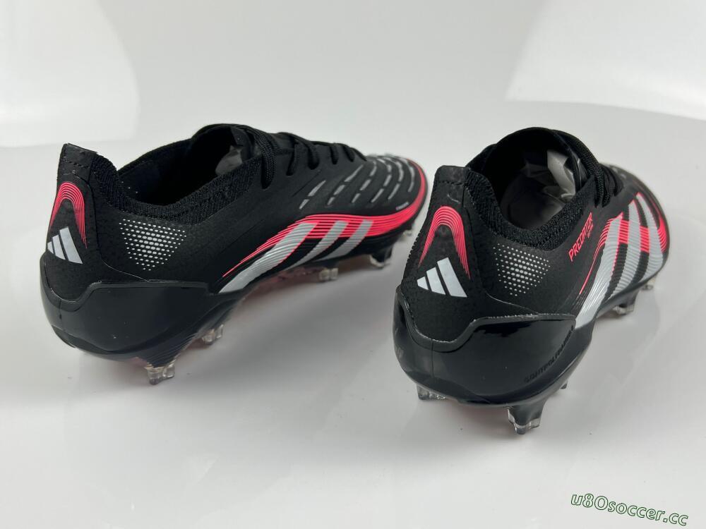 Unisex Adidas Predator Elite 24 FG Firm Ground Low-Tops Football Boots - Black/White/Red