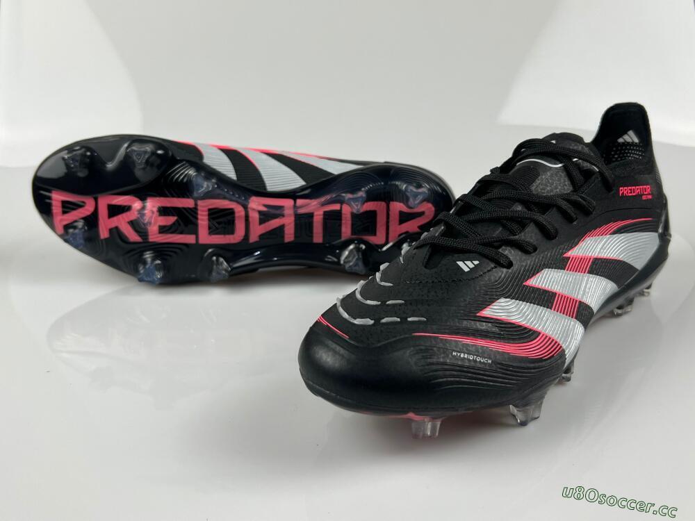 Unisex Adidas Predator Elite 24 FG Firm Ground Low-Tops Football Boots - Black/White/Red