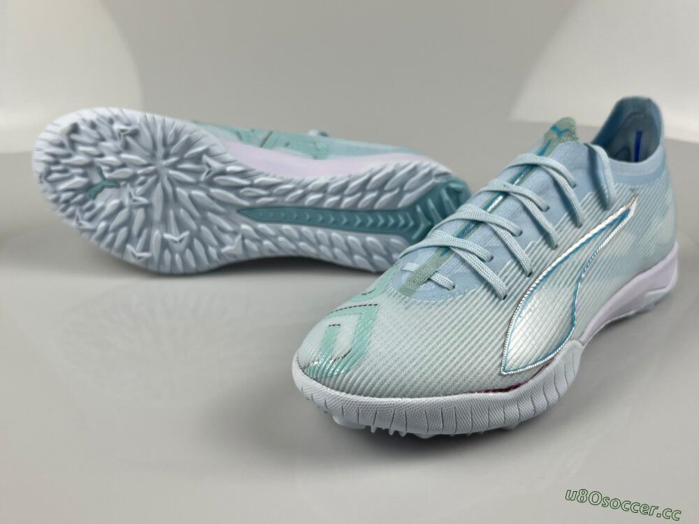 Men's Puma Ultra Ultimate TF Artificial Turf Low-Tops Football Boots - Jade/Silver/Blue