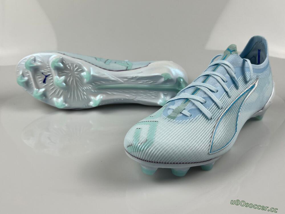 Men's Puma Ultra Ultimate FG Firm Ground Low-Tops Football Boots - Jade/Silver/Blue