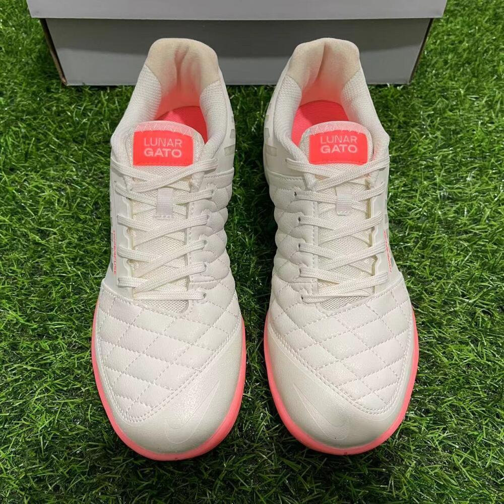 Men's Nike Lunar Gato 2 IC Indoor & Futsal Low-Tops Football Shoes - Beige/Pink