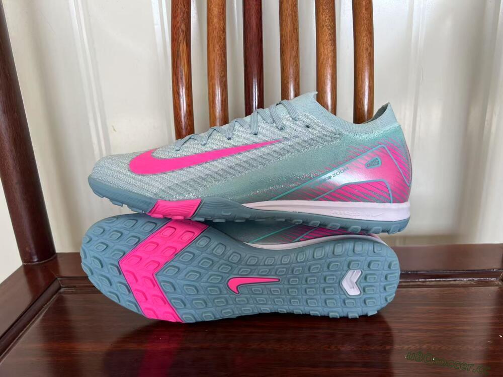 Men's Nike Air Zoom Mercurial Vapor 16 Elite TF Artificial Turf Low-Tops Football Shoes - Jade/Pink/Silver